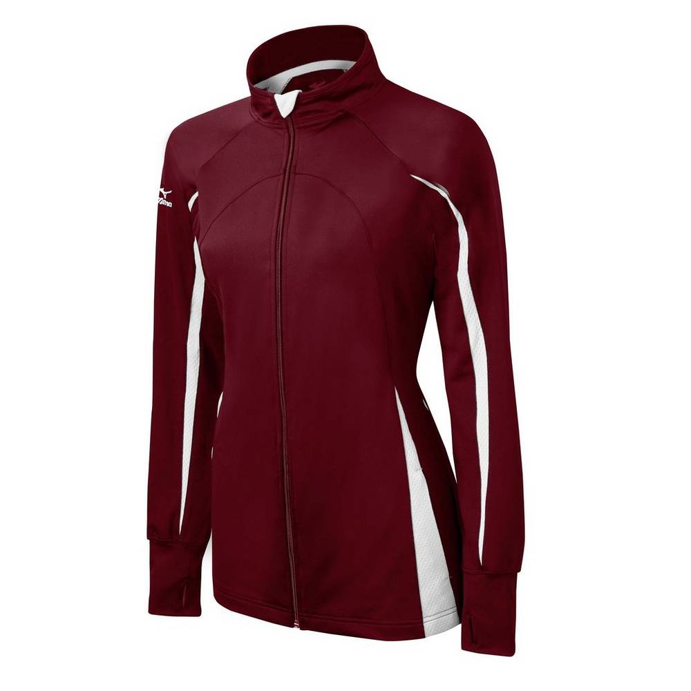 Mizuno Elite 9 Focus Full-Zip - Bayan Mont - Bordo/Beyaz Türkiye (EFGXPW-439)